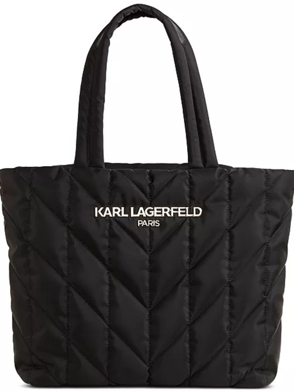 Karl Lagerfeld Paris Large Voyage Nylon Bag Black Quilted Tote Bag